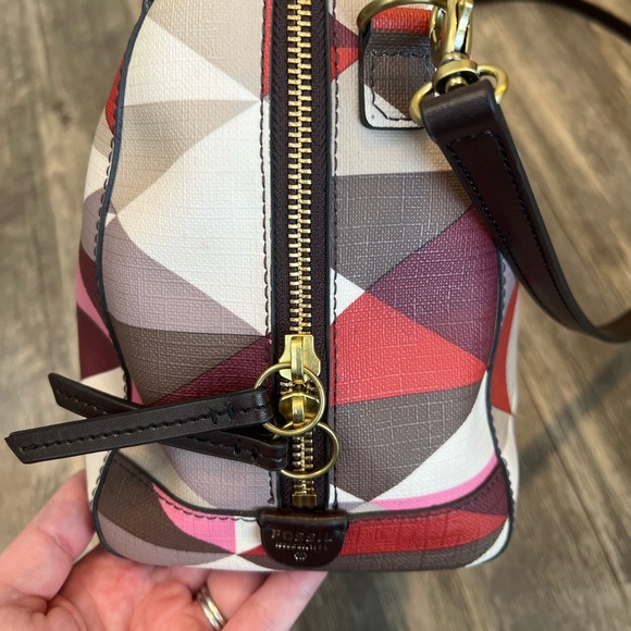 Fossil Geometric Crossbody Bag - Pink, Red, Brown - Picture 6 of 14